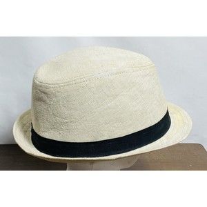 H&M Linen/Cotton Fedora Hat Ivory Size L